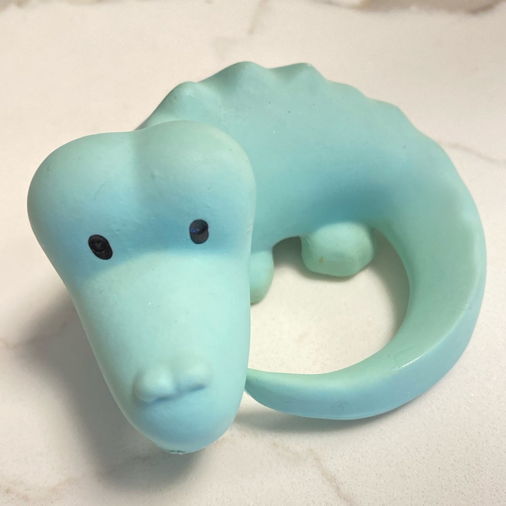 Tikiri Crocodile Organic Natural Rubber Rattle, Teether & Bath Toy